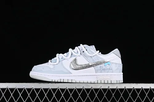 All categories Nk SB Dunk series Nk SB Dunk Low low-top sneakers Nk Dunk Low Retro light gray blue silver SB strap low-top casual sneakers HF0730-160